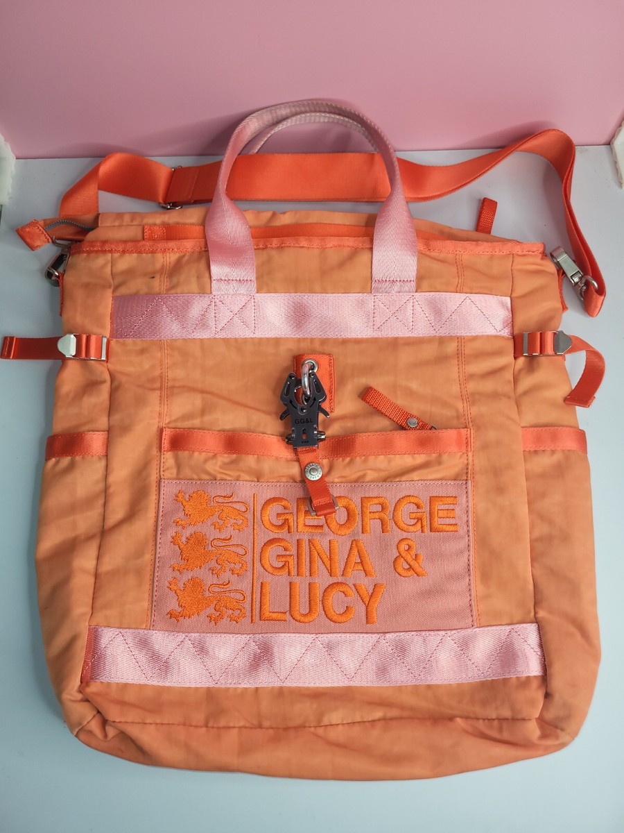 GEORGE GINA & LUCY メッセンジャーバッグ オレンジ George, Gina & Lucy Orange and Pink Bag Purse Tote | eBay