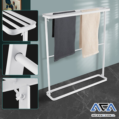 ACA Free Standing Towel Rack Tiers Rail Bathroom Shower Drying