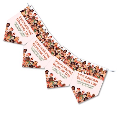 International Womens Day Bunting Banner Decoration Decor Event Celebration Flags