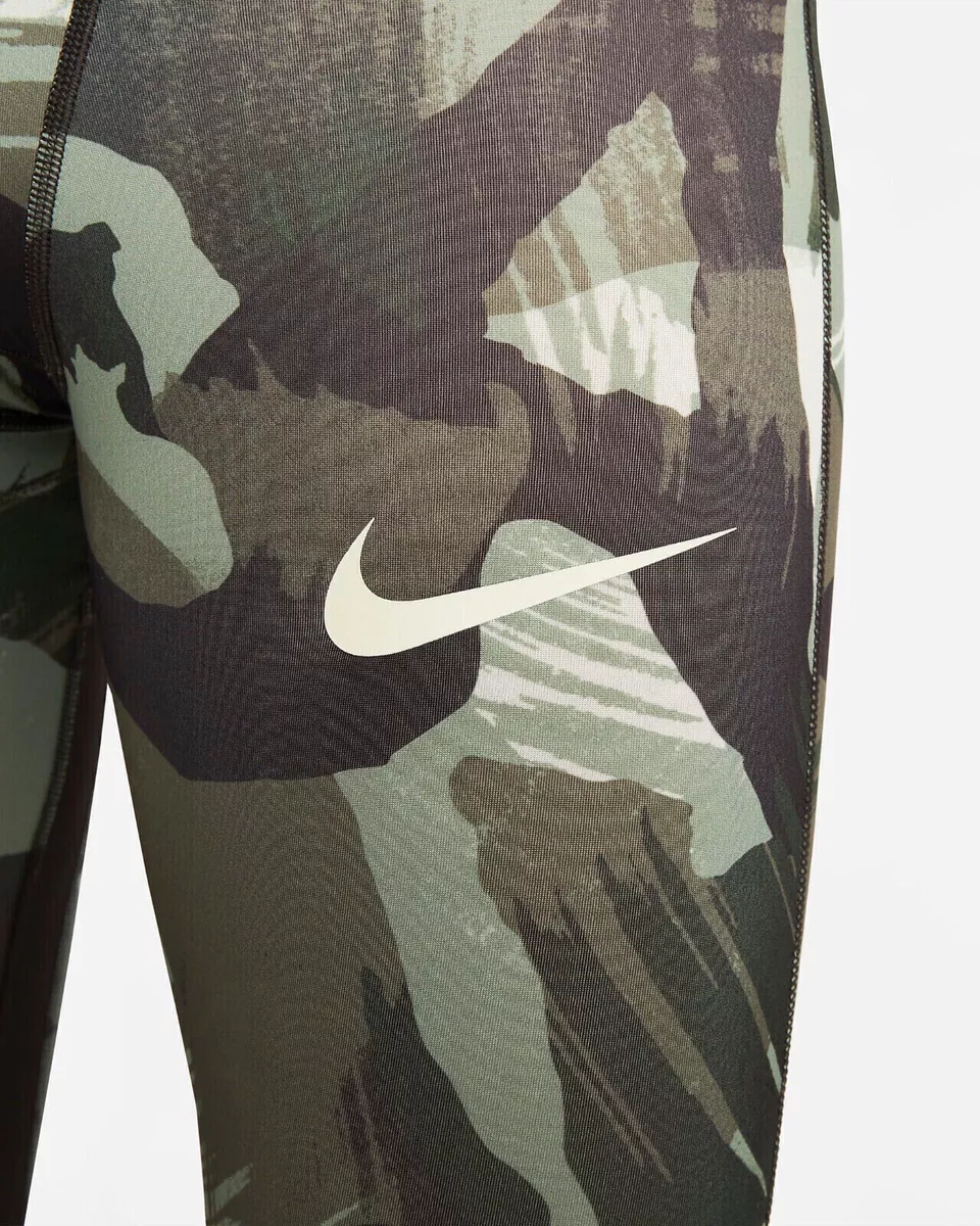 Nike Pro Dri Fit Compression Tights Camo Green DQ8363-386 Men’s Size S  Small NEW