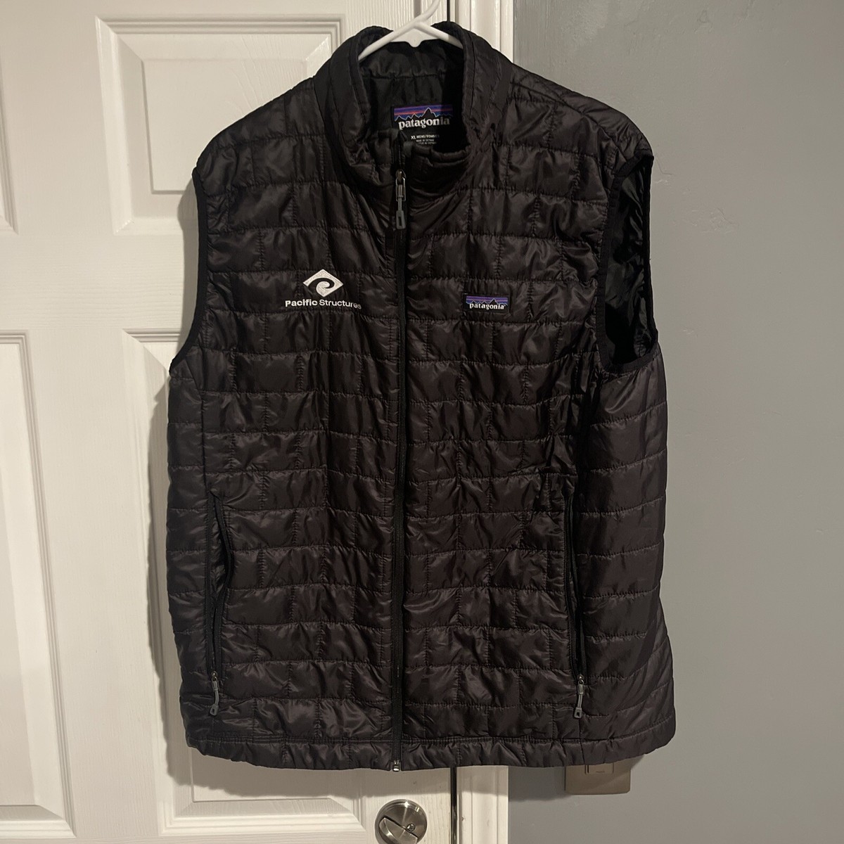 Patagonia Vest Mens XL Black Primaloft Nano Puff Zip Puffer Has