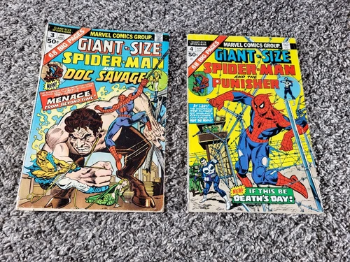 Giant-Size Spider-Man #3 & 4 Punisher Appearance 1975 Marvel Comics