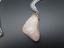 Natural Rose Quartz Necklace Pendant Gemstone Healing Love Peace Calm Crystal
