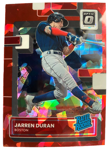 2022 Panini Donruss Optic Cracked Ice Red #40 Jarren Duran RC #5/7