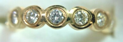 2ct T.W. natural diamond anniversary ring, 14KY gold, size 6.25, 16 diamonds