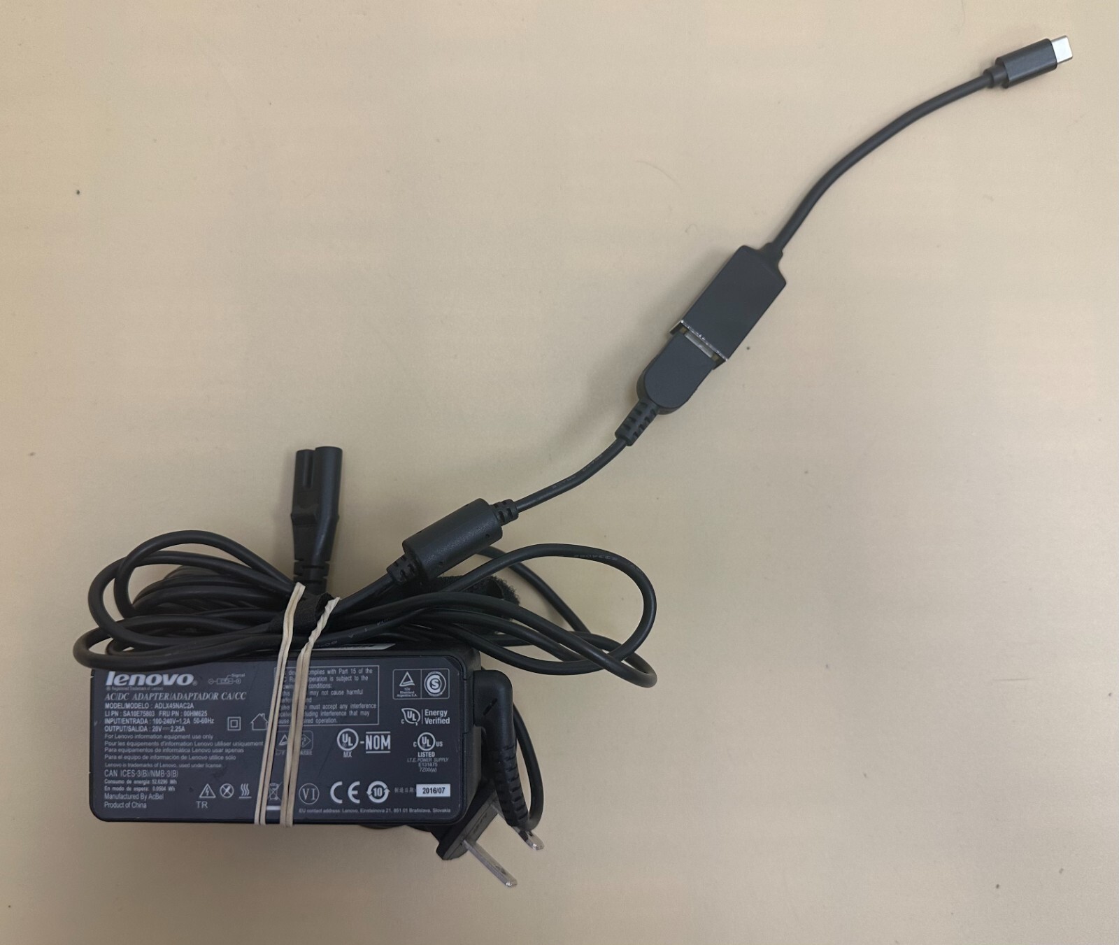 Lenovo 100E 2nd Gen 81QB000AUS Chromebook 45W Type-C AC Adapter Charger