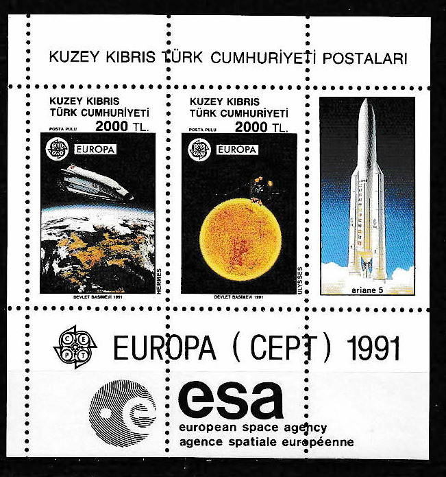 Turkish Northern Cyprus 1991 Europa Space SC# 298 MS MNH Mint/Never Hinged