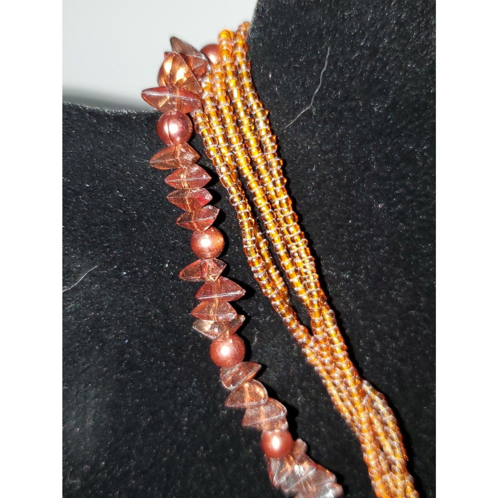 Beachy Statement Shell Necklace Amber Colored Bea… - image 10