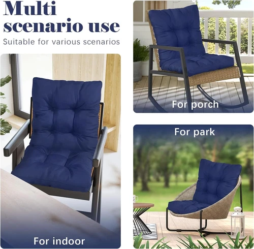 One-Piece Outdoor Chair Cushion Waterproof Sunscreen Square Patio Back Chair Mat - Picture 7 of 82