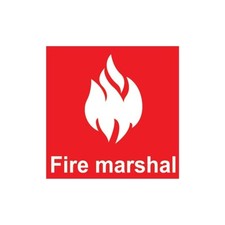 FIRE MARSHALL STICKER - SUITABLE FOR HELMETS AND HARD HATS - 5cms x 5cms