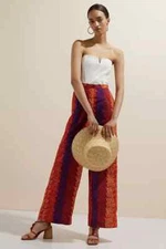 $200  Anthropologie SIKA Abstract Wide-Leg Trousers size 6 new nwt