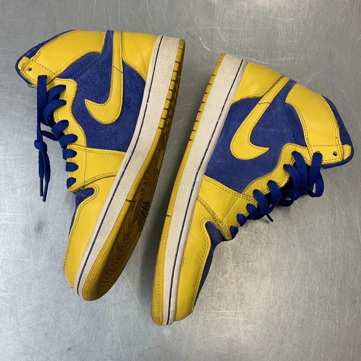 Navy and top yellow jordans
