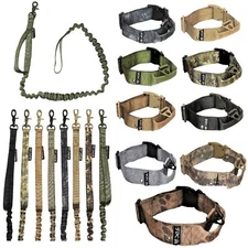 Set of Tactical Dog Collar + Leash Handle K9 Military FDC® Training Large M-XXL