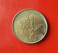 20 LIRE 1970 ERRORE - ZAMPETTA DELLA R PIÙ CORTA ED EVANESCENTE [J390]