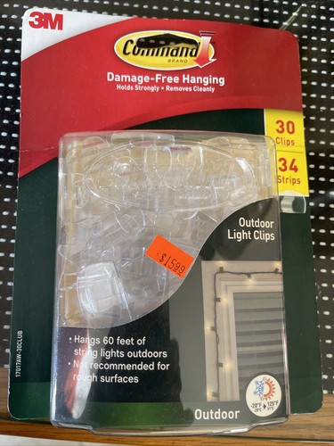 3M Command Damage Free Hanging Light Clips , 330Clips, 34Strips, Hangs 60 Ft - 第 1/1 張圖片