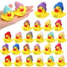 36 Pcs Christian Mothers Gift Rubber Ducks Bulk with Bible Verses and Knit Ha...