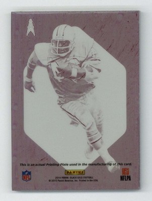 2014 Panini Black Gold Printing Plate Earl Campbell Oilers Real 1