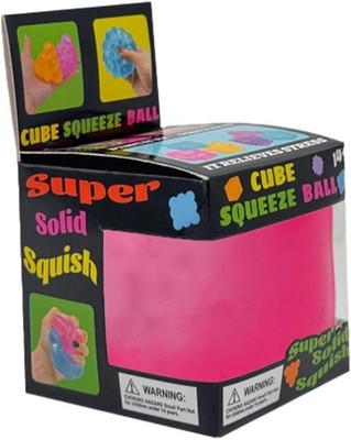 Nee Doh-like 'Nice Cube'-Pink Squish Toy-NIB-Scarce-Mint-Super Solid Squish-hot!