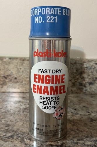 Vintage GM CORPORATE BLUE No. 221 Plasti-Kote Engine Enamel Spray Paint Can Prop