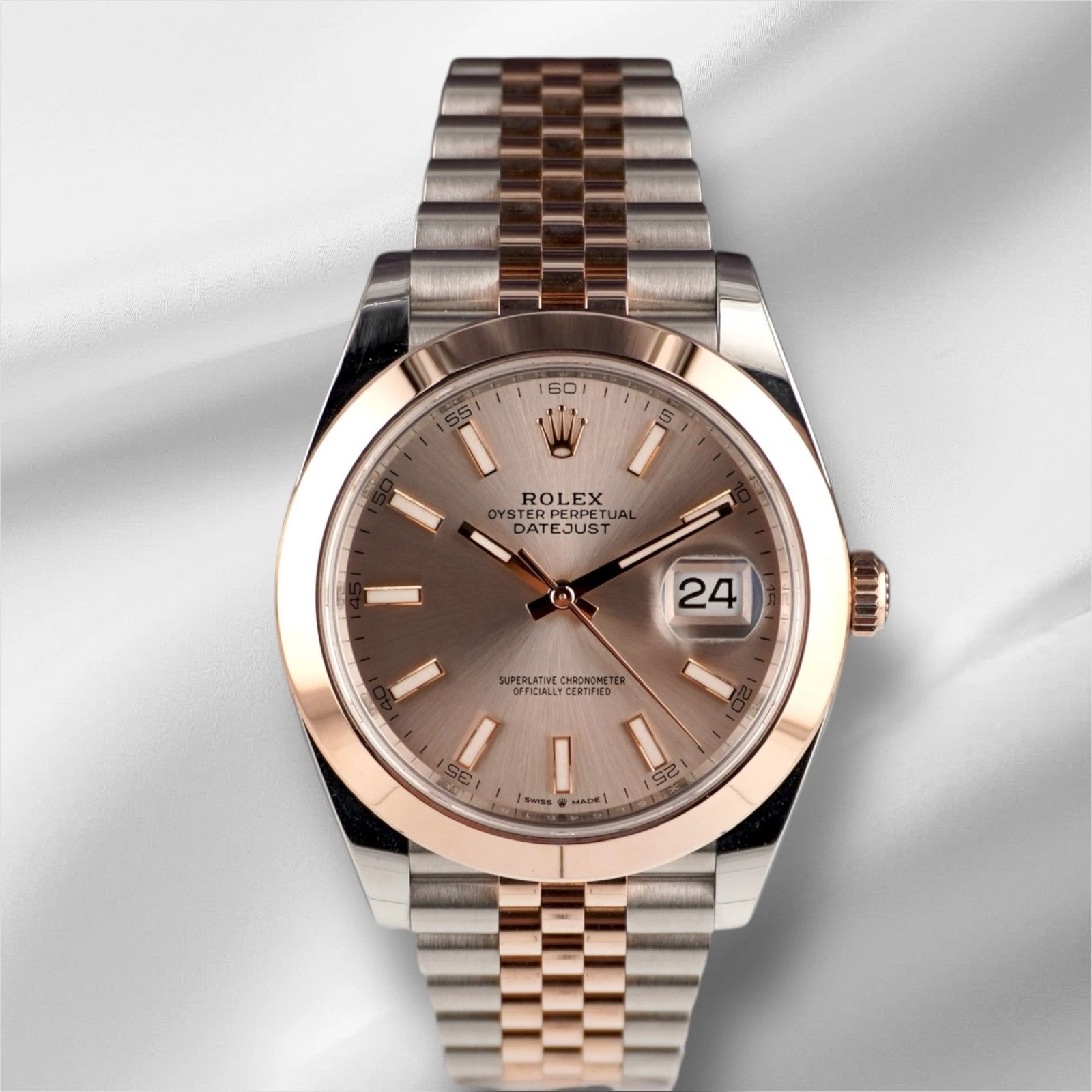 Rolex — Rolex Datejust 41mm Steel Rose Gold Sundust Dial Men's Watch 126301
