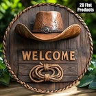 Vintage Cowboy Welcome Sign Metal Sign for Western Lover Housewarming Gift
