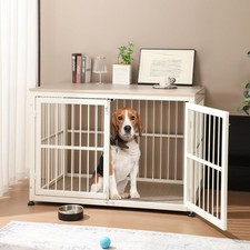 48" Rustic Heavy Duty Dog Crate Furniture Decorative Pet House End Table Kennel