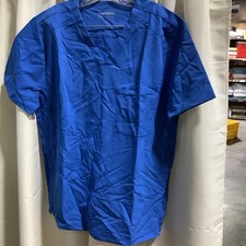 Mandala Scrubs Mens V-Neck Top 3 pocket Size Medium Color Royal Blue NWT