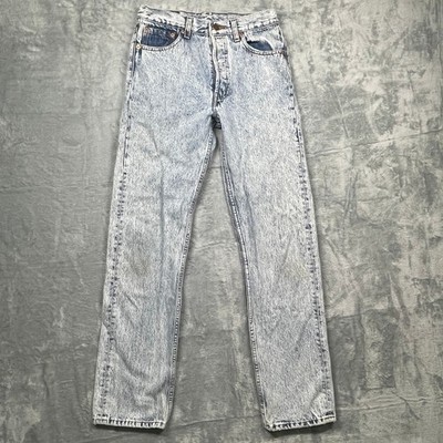Vintage Levi's 501 Jeans Mens Light Blue Acid Wash Made in USA Button Fly 29x32