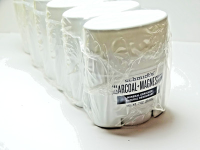x 6 Schmidt s CHARCOAL +MAGNESIUM  Natural MINERAL ENRICHED  - .7  oz NO BOX