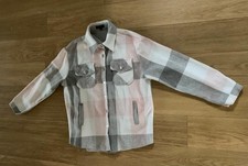 Small Pink White Grey Check Blue Vanilla Button 3/4 Coat Pockets P2P 23in L 27in