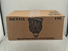 Vintage Home Interiors Set of 6 Reflections Pegged Votive Crystal Candle Holders