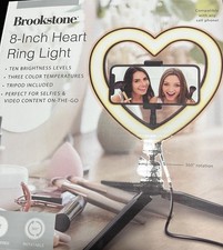 Brookstone 8 Inch Heart Ring Light Tripod, 10 Levels - FREE Shipping - NEW
