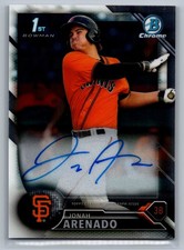 2016 Bowman Chrome #BCAP-JA Jonah Arenado San Francisco Giants Auto