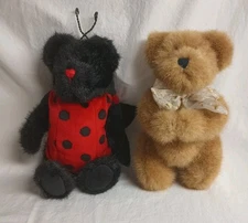 8” Archive Collection BOYDS Miniature Lot Of 2 Jointed BOYDS Bears Ladybug Pray