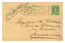 1927 Postkarte Belgien Gent nach Ruddervoorde Tourismus Werbestempel Schneider