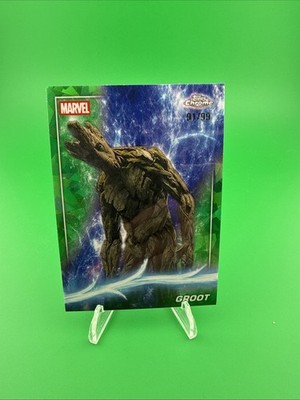 2025 Topps Chrome Marvel Studios Sapphire Groot GREEN Refractor /99 #50 PHASE 2