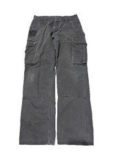 VTG Carhartt Ripstop Cargo Pants Mens 35x34 Brown Double Knee Utility B342-DFE