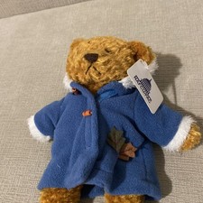 Vintage Eden Toys Paddington Bear Plush 1981 Blue Hooded Jacket Stuffed Animal T