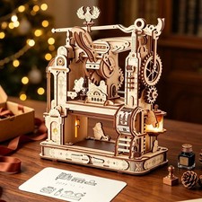 ROKR 3D Wooden Puzzle Model Printing Press Mechanical Gears Toys Teen Xmas Gift