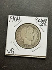 1904 P Barber Silver Quarter Nice VG Very Good U.S. 25c Type Coin (Raw18270)