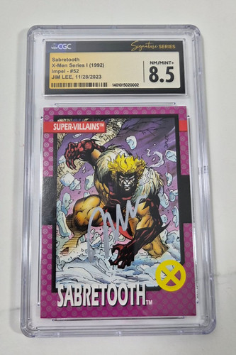 Sabretooth X-Men Series I (1992) Impel #52 JIM LEE CGC 8.5 Auto SS Signed