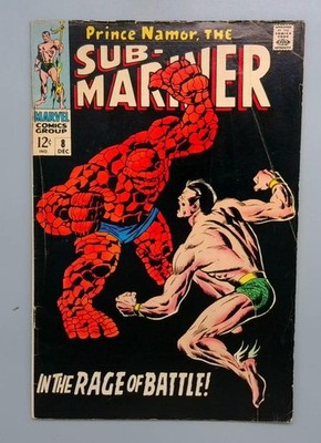 Sub-Mariner #8 VG+ Classic John Buscema Thing Vs. Sub-Mariner Marvel 1968