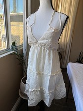 Wild Fable white mini dress with ruffled tiers