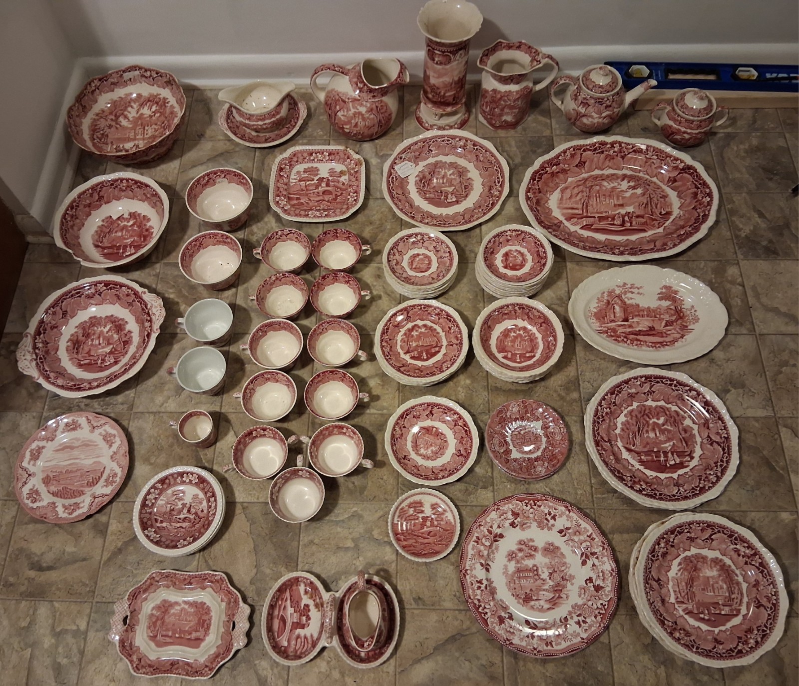 MASON'S Vista red/Pink England Ironstone glass 