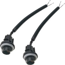 2 Pcs License Plate Light Socket Black Rear Lamp Wire Harness Assembly Compatibl