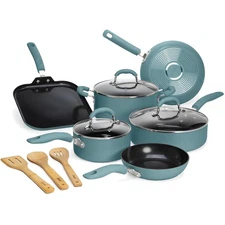 Professional Ceramic Nonstick Cookware Set, 12-Piece - Even Heat Distribution