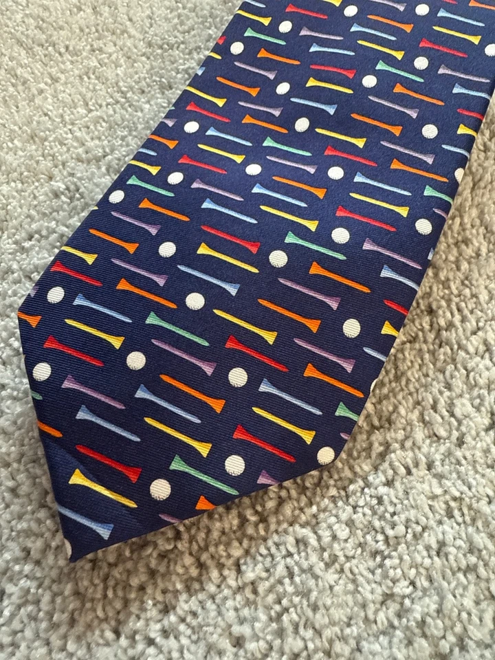 ГОЛЬФ ALYNN шеи мужчин шелк шеи галстук «Гольф» тройники/мячи для гольфа темно-синий/цветной - Изображение 2 из 4