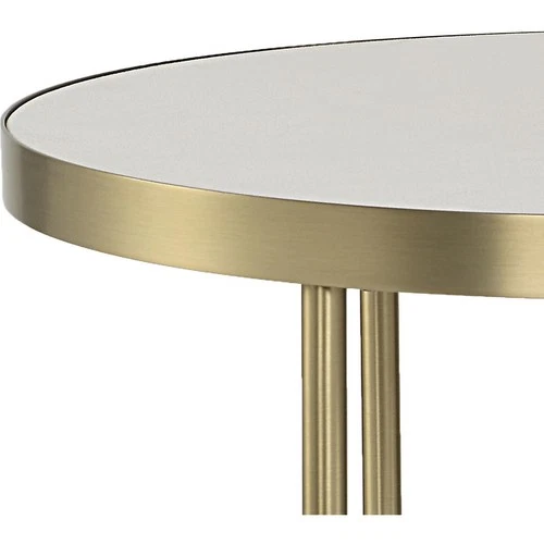 Uttermost 50007 Aragon End or Side Table Brass Plated and Faux White Shagreen - Picture 6 of 9