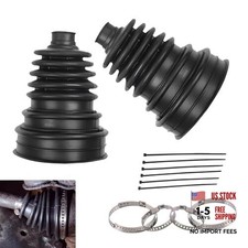 2 PCS CV Boot Kit, Silicone CV Axle Boot Repair Kit with 4 Stainless Steel