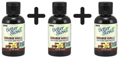 3 x NOW Foods Better Stevia - Liquid Extract, Coconut - 60 ml. (266,61 EUR/L)